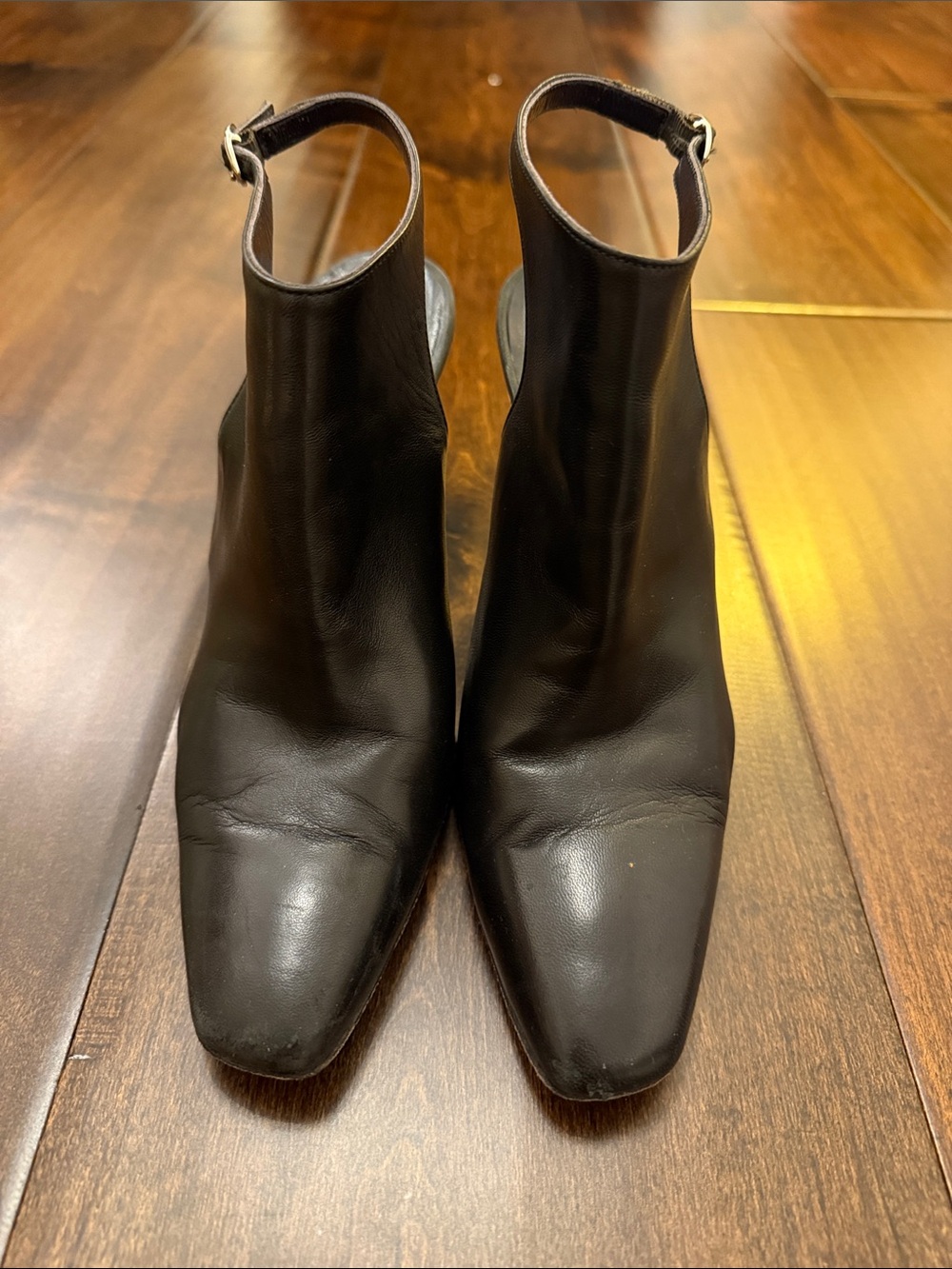 Ralph Lauren collection black leather sling back heels size-6. - Picture 9 of 9